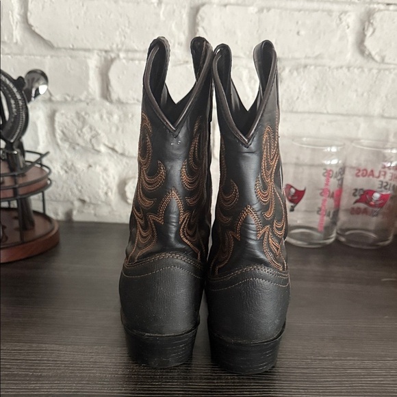 Kids Black and Brown Western Boots - Picture 6 of 8